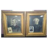 ANTIQUE FRAMED MAN & WOMAN PORTRAITS