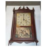 ELI TERRY PILLAR AND SCROLL SHELF CLOCK