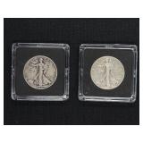 (2) WALKING LIBERTY HALF DOLLARS