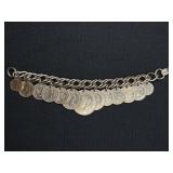 COIN CHARM BRACLET - CANADIAN AND FOREIGN
