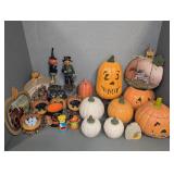 CERAMIC HALLOWEN PUMPKINS AND FIGURINES