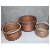 ANTIQUE WOODEN DRY GRAIN MEASURES