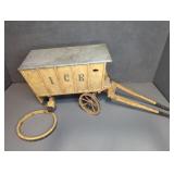 VINTAGE WOODEN ICE WAGON