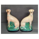 ANTIQUE STAFFORDSHIRE GREYHOUND FIGURNIES