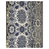 BLUE AND WHITE WOVEN CURTAINS 84'L