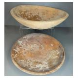 (2) WOOD BOWLS