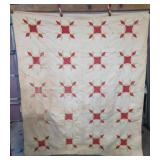 HAND STITCHED QUILT, 72'X85', AS-IS