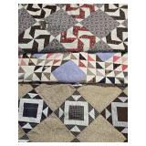 ANTIQUE QUILT TOPPERS (3) AS IS