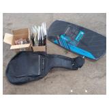 GUITAR CASE, CRICUT SCRAPERS, BALANCE BOARD,