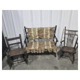 CHILDS BENCH AND ROCKING CHAIRS