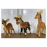 STEIFF ZEBRA, GIRAFFE, DEER, 5-6.5'T