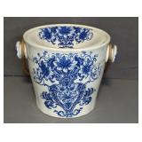 BLUE AND WHITE TRANSFERWARE ICE BUCKET