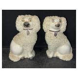 (2) STAFFORDSHIRE POODLES, 4.5'T