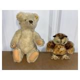 STEIFF TEDDY BEAR & OWL