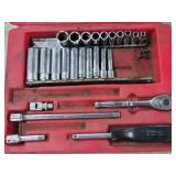 Snap-on Socket Set with Ratchet and Case 1/4 inch