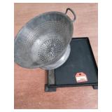 Metal Colander and Cast Iron Griddle