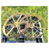 32' Yellow Metal Spoked Wheels