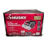 Husky 1 Gal Silent Air Compressor, Retaped Box