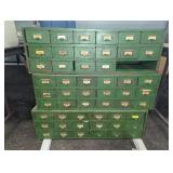 Metal Drawer Units with Contents, 33.5' x 12' x