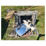 Lot: Table, PVC Pipe, Mirror, and More