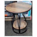 Wood and Metal Side Table, 19.75' Diameter