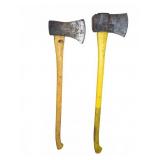 Double Bit Axes with Yellow Handles