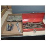 Hand Tools and Red Metal Toolbox