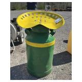 Metal Milk Can with Tractor Seat