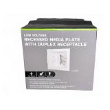 Recessed Media Plate with Duplex Receptacle