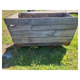Wooden Industrial Cart with Metal Wheels