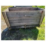 Industrial Wooden Cart with Metal Wheels
