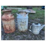 2 Milk Cans and 1 Watering Can