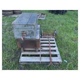 Hand Push Reel Mower and Metal Tool Chest