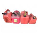 Four Plastic Gasoline Containers