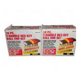 Two 10-pc T-Handle Hex Key Ball End Sets
