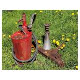 Vintage Oil Can and Mechanical Jacks Lot