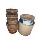 Wooden Baskets and Fiber Barrels
