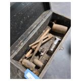 Wooden Tool Chest with Hand Tools