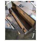 Wooden Carpenter's Tool Box with Tools