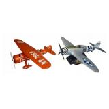 2 Diecast Airplane Model Replicas