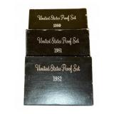 United States Proof Sets 1980-1981-1982