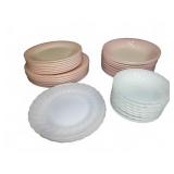 Fire-King Swirl Dinnerware Set, 34 Pieces