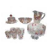 Northwood Cherry Crystal Glassware Set