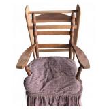 Wooden Rocking Chair with Cushion, 24.5" w