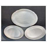 3 White Serving Platters