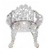 White Cast Iron Garden Bench