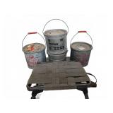 Minnow Buckets and Folding Camp Stool Lot
