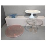 Pressed and Molded Glass Cake Stands, Set