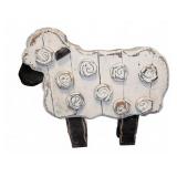 Painted Wood Sheep Planter 22" x 6" x 19"