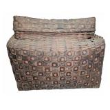 Woven Wood Basket with Lid, 21" x 15" x 15"